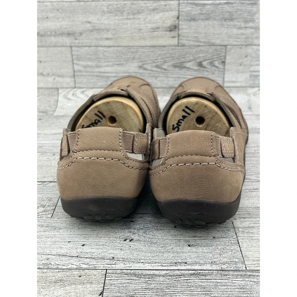 Clarks Women's Taupe Leather Elastic‎ Strap Comfort Loafer Shoes Size 8
